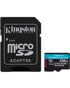 Карта пам'яті Kingston 256 GB microSDXC class 10 UHS-I U3 Canvas Go! Plus + SD Adapter SDCG4/256GB