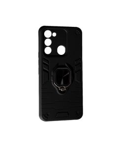 Чохол Armor Antishock Case для Tecno Spark Go 2022/Spark 8c with Ring Black with Camera Lens