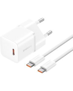 СЗУ Baseus GaN5 Fast Charger (mini) 1C 20W + Type-C to Type-C White (P10110900213-01)