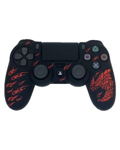 Силиконовый чехол для джойстика Sony PlayStation PS4 Type 1 Black with Dragon Red тех.пак
