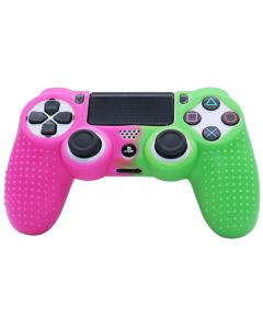 Силіконовий чохол для джойстика Sony PlayStation PS4 Type 3 Pink/Green тех.пак