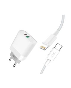 МЗП XO L64 USB-C + USB 20W + Lightning Cable White