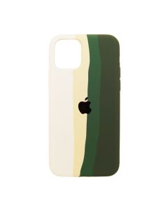 Чохол Silicone Cover Full Rainbow для iPhone 11 Pro White/Green