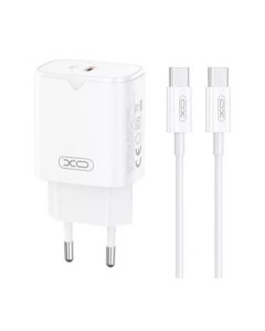 МЗП XO L131 USB-C + Type-C Cable 30W White