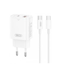 СЗУ XO L130 USB + USB-C + Type-C Cable 30W White