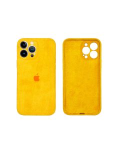 Чохол Alcantara для Apple iPhone 13 Pro Max with Camera Lens Yellow