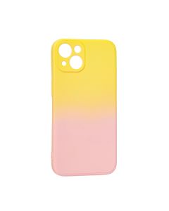 Чехол накладка Silicon Gradient Case для iPhone 13/14 Yellow/Pink