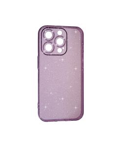 Чехол Silicon Shiny Case iPhone 15 Pro Glitter Clear/Lilac Pride