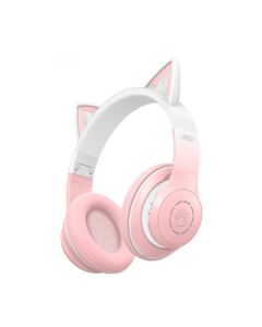 Bluetooth Навушники з мікрофоном  XO BE38 Cats Ear Pink (6920680840298)