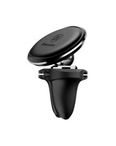 Автотримач для телефона магнітний Baseus Magnetic Air Vent Car Mount With Cable Clip Black (SUGX020001)