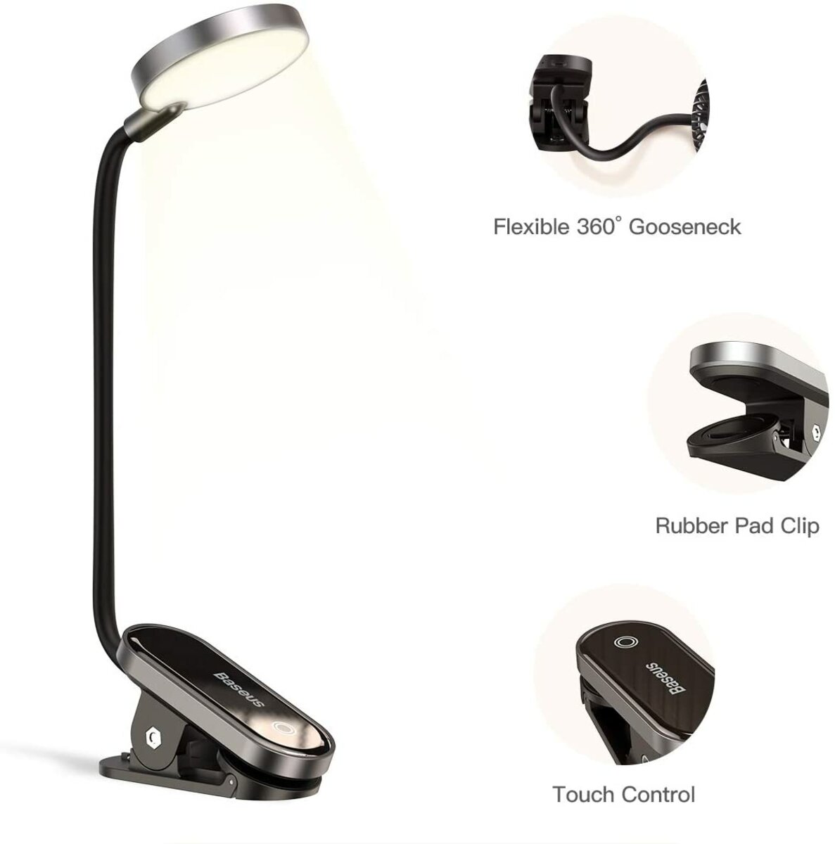 Світильник Baseus Comfort Reading Mini Clip Lamp Dark Gray