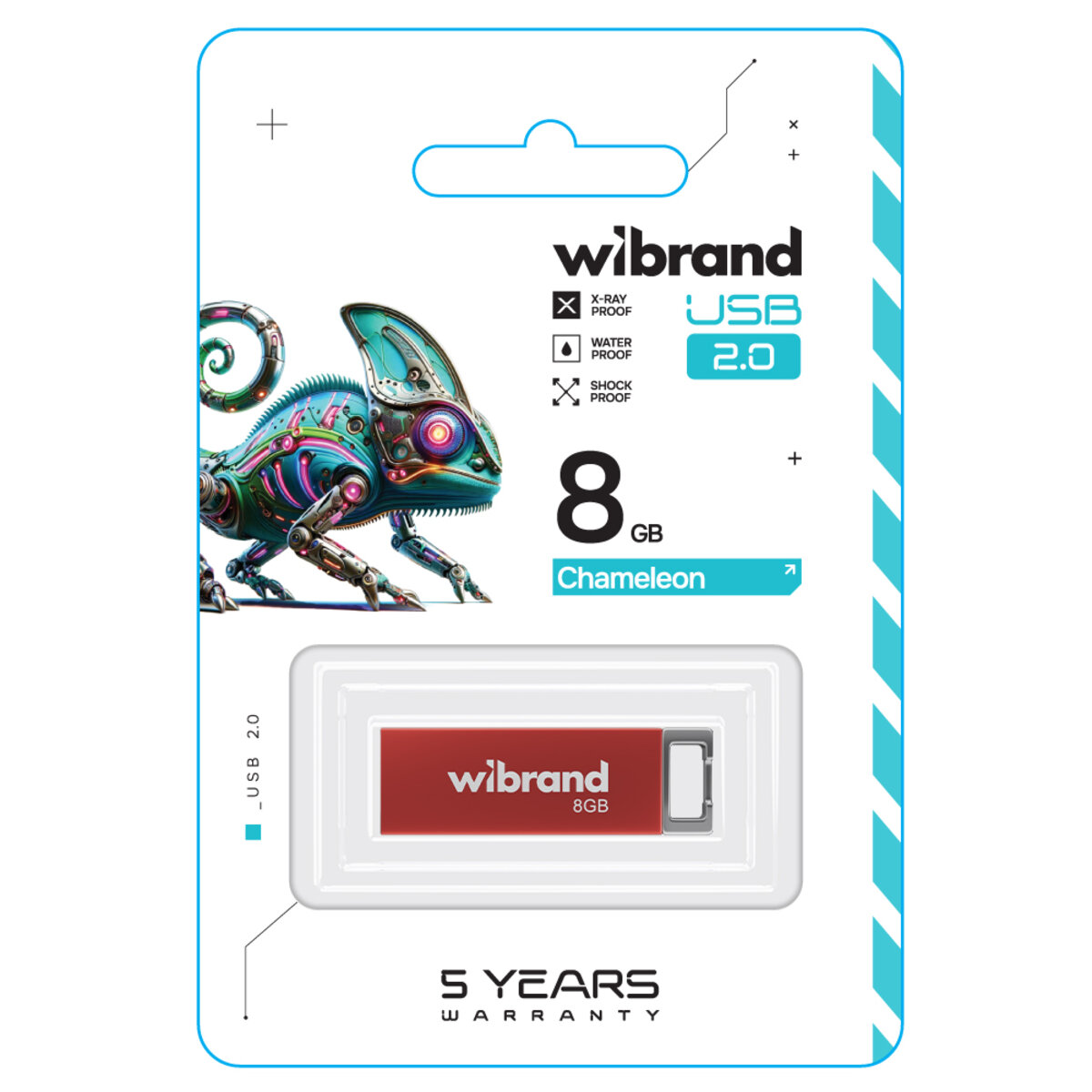 Флеш-накопичувач Wibrand USB 2.0 Chameleon 8Gb Red