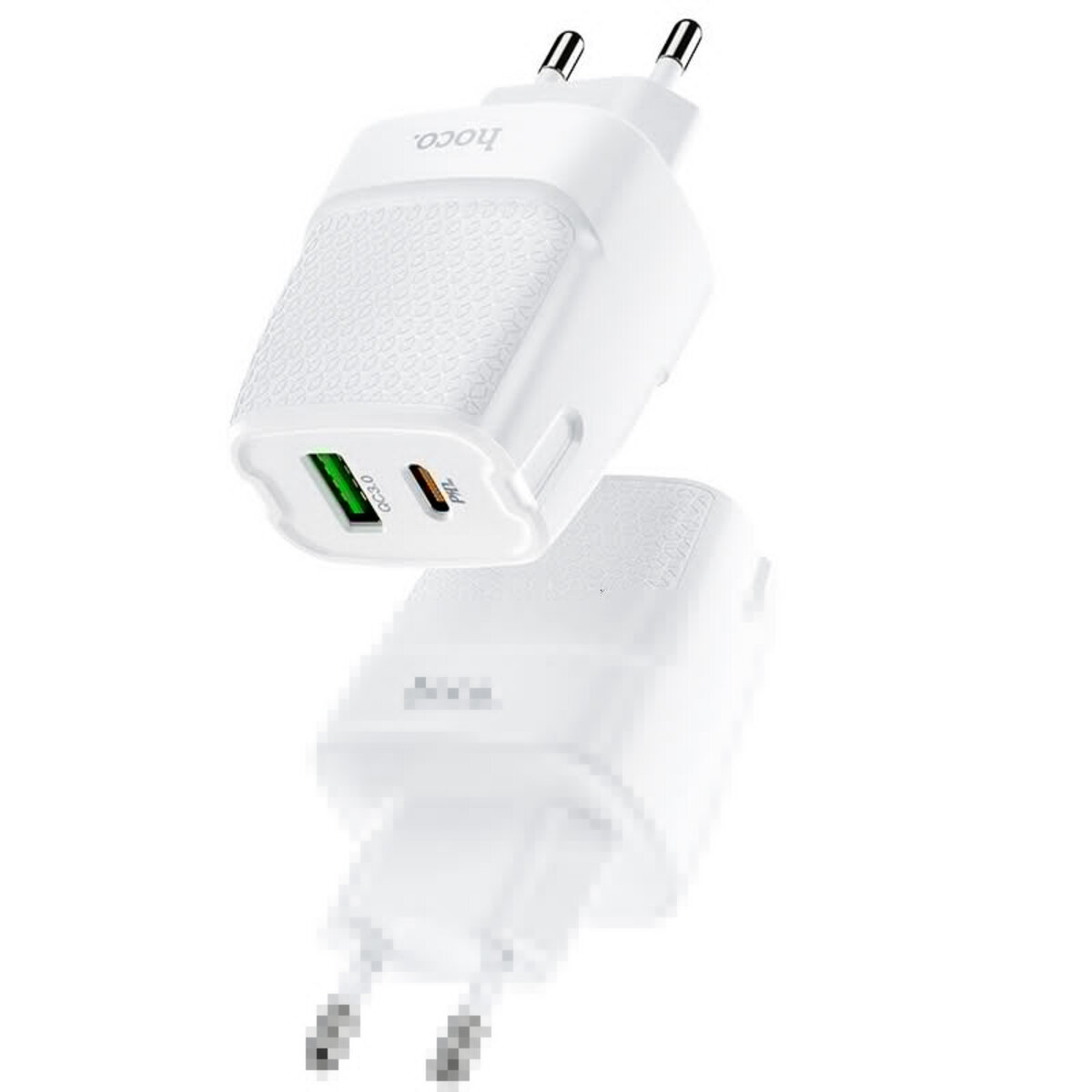 Мережевий зарядний пристрій HOCO C85A Bright dual port PD20W+QC3.0 charger White