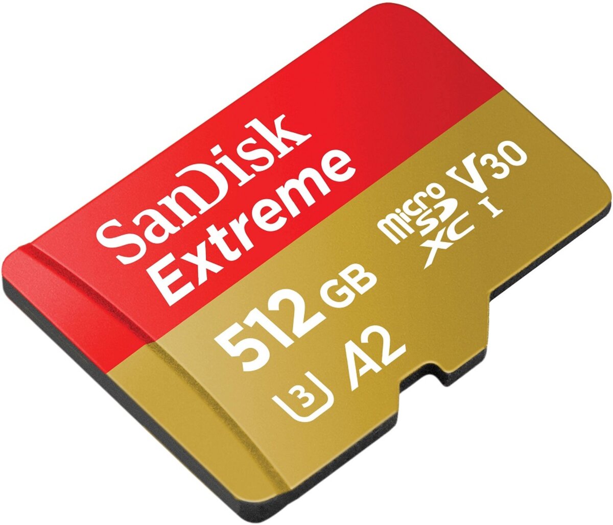 Карта пам'яті microSDXC (UHS-1 U3) SanDisk Extreme A2 512Gb class 10 V30 (R190MB/s,W130MB/s) (adapter SD)