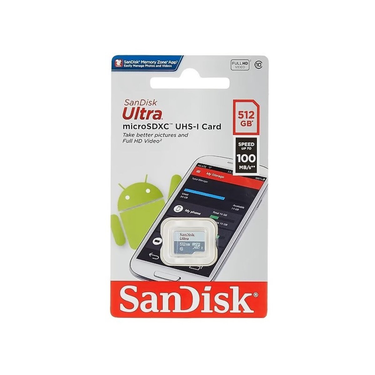 microSDXC (UHS-1) SanDisk Ultra 512Gb class 10 A1 (100Mb/s)