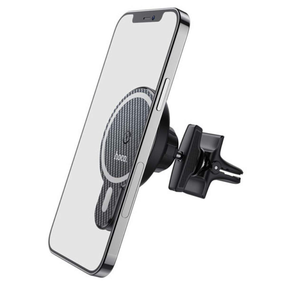 Автотримач для телефона з БЗП HOCO CA85 Ultra-fast magnetic wireless charging car holder Black