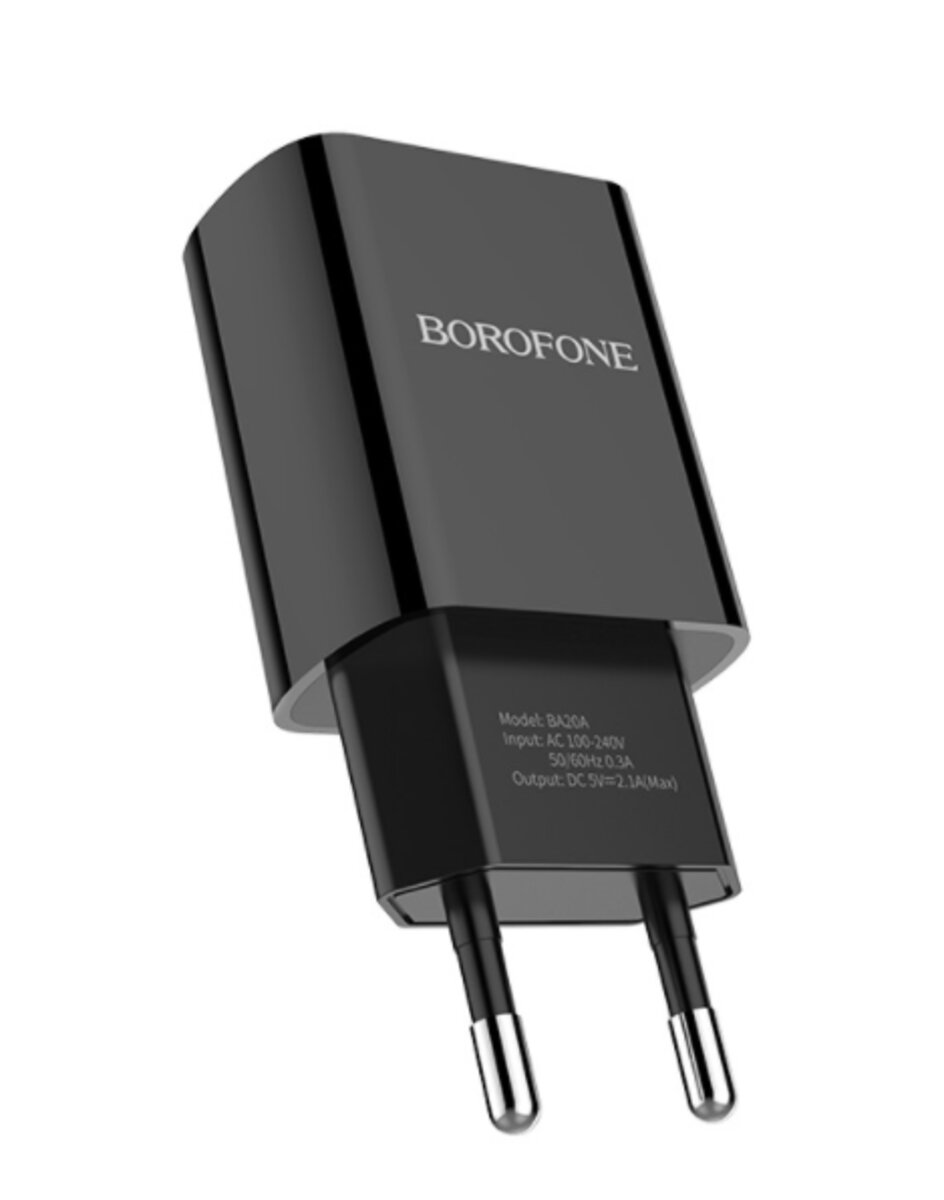 Мережевий зарядний пристрій BOROFONE BA20A Sharp single port charger set(Type-C) 10.5W Black