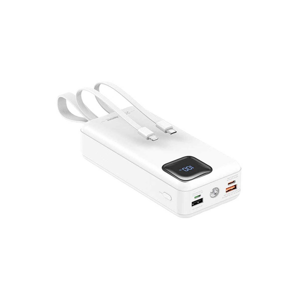 Зовнішній акумулятор REMAX Suji Series PD 20W+QC 22.5W  Fast Charging Cabled Power Bank 30000mAh  RPP-550 White
