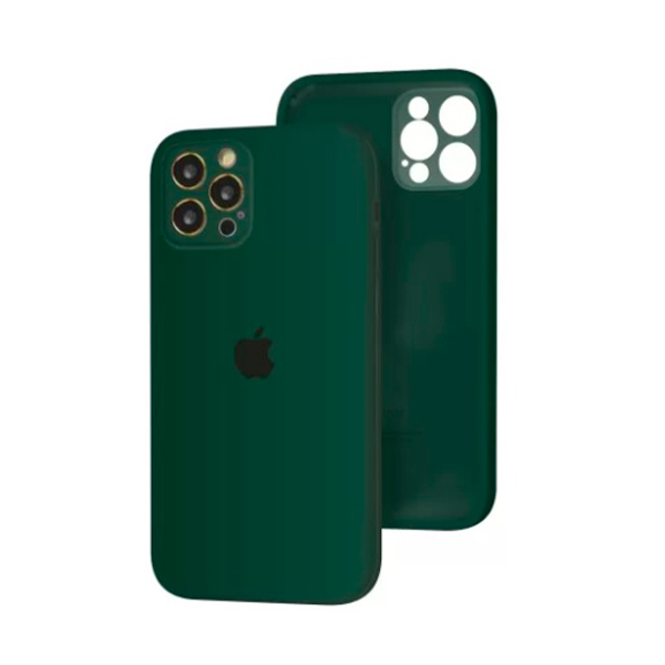 Чохол Soft Touch для Apple iPhone 12/12 Pro Dark Olive with Camera Lens Protection Square