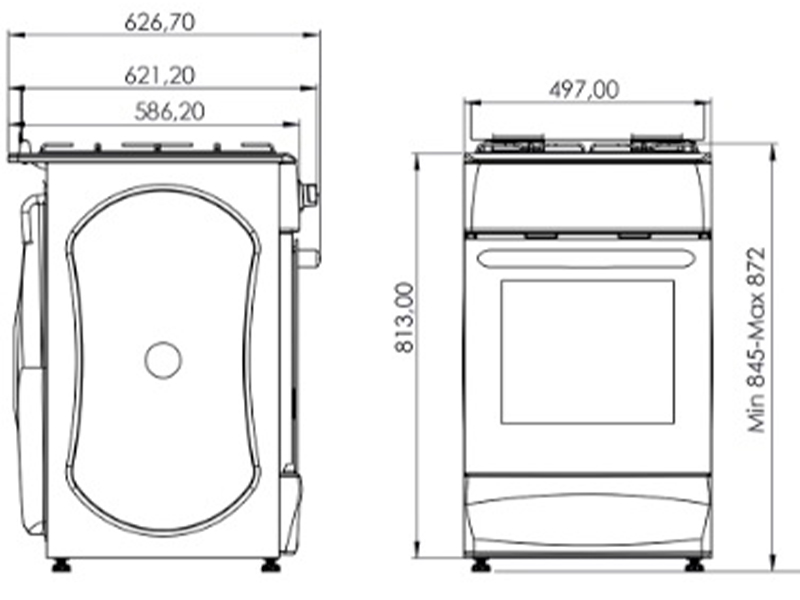 Плита газова GF5600W 50см. біла (GRUNHELM)