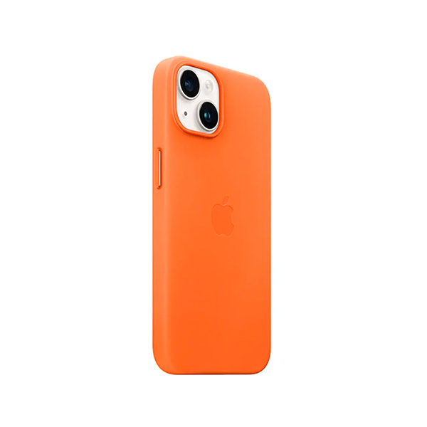 Чехол Apple iPhone 14 Leather Case with MagSafe Orange (MPP83) UA