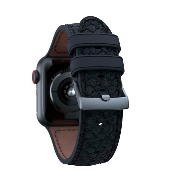 Ремешок Njord Salmon Leather Strap Dark Grey для Apple Watch 45mm/44mm (SL14120)