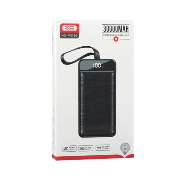 Зовнішній акумулятор XO PR156 PD20W+QC22.5W 30000mAh Black