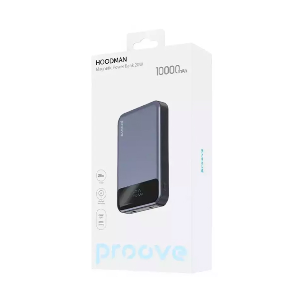 Внешний аккумулятор Proove Hoodman Magnetic 20W 10000mAh Grey