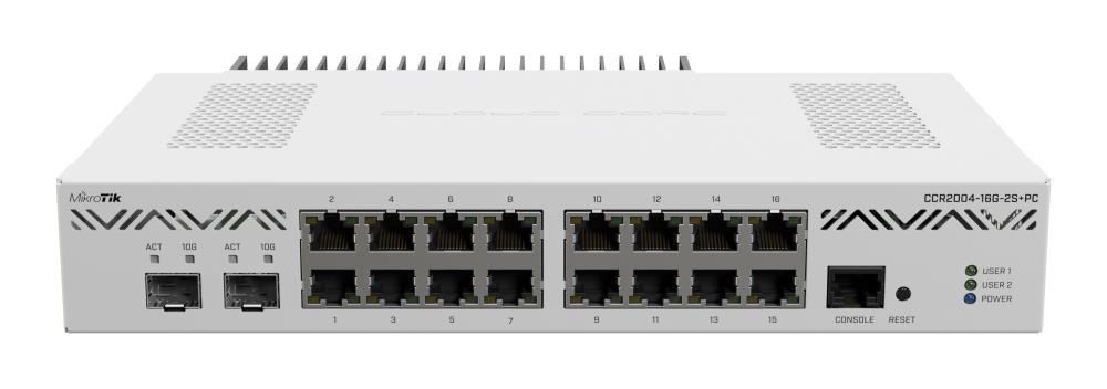 Мережевий комутатор Ethernet з функцією маршрутизації CCR2004-16G-2S+PC MIKROTIK