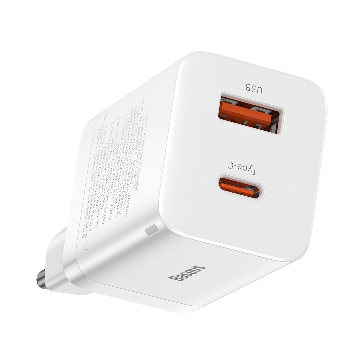 Мережевий зарядний пристрій Baseus Super Si Pro Quick Charger C+U 30W EU White