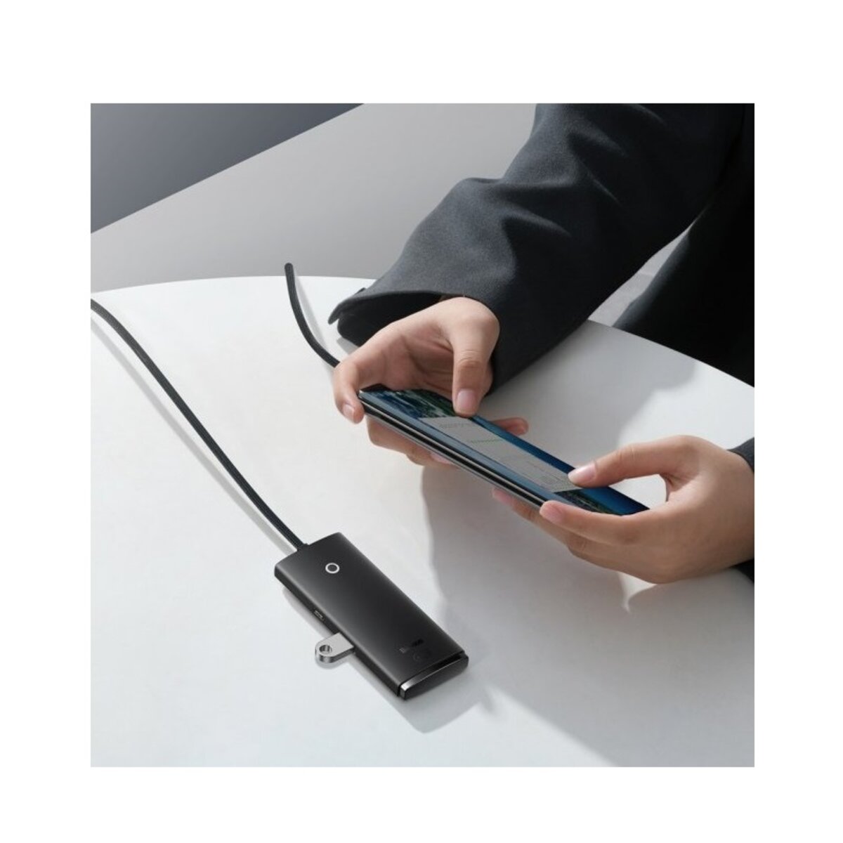 USB-хаб Baseus Lite Series 4-Port USB-A HUB Adapter (USB-A to USB 3.0*4 ) 1m Black
