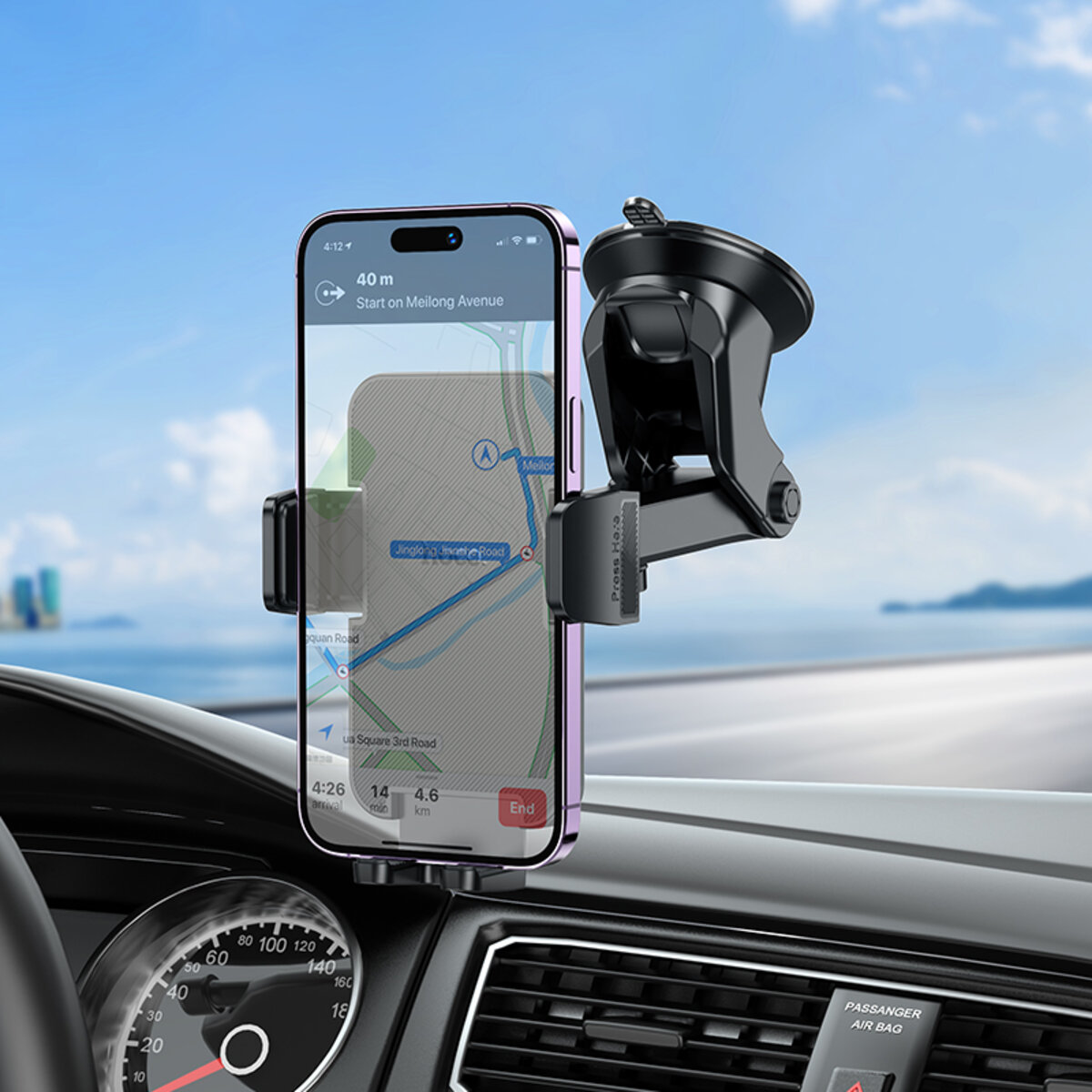 Автотримач для телефона HOCO H37 Cheetah car holder(center console) Black