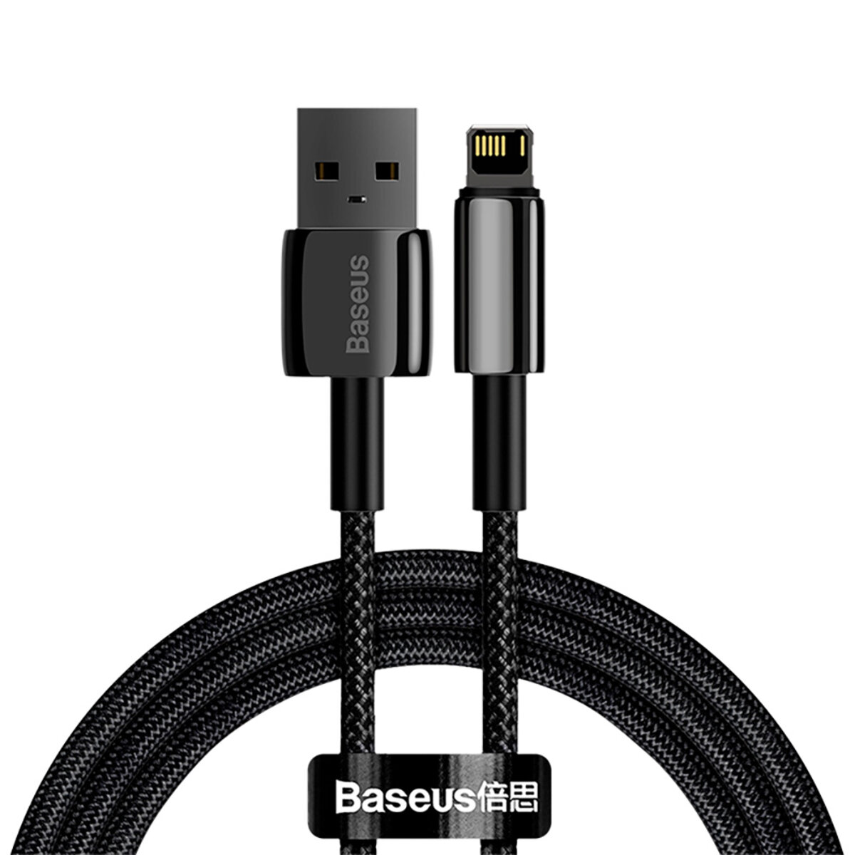 Кабель Baseus Tungsten Gold Fast Charging Data Cable USB to iP 2.4A 1m Black