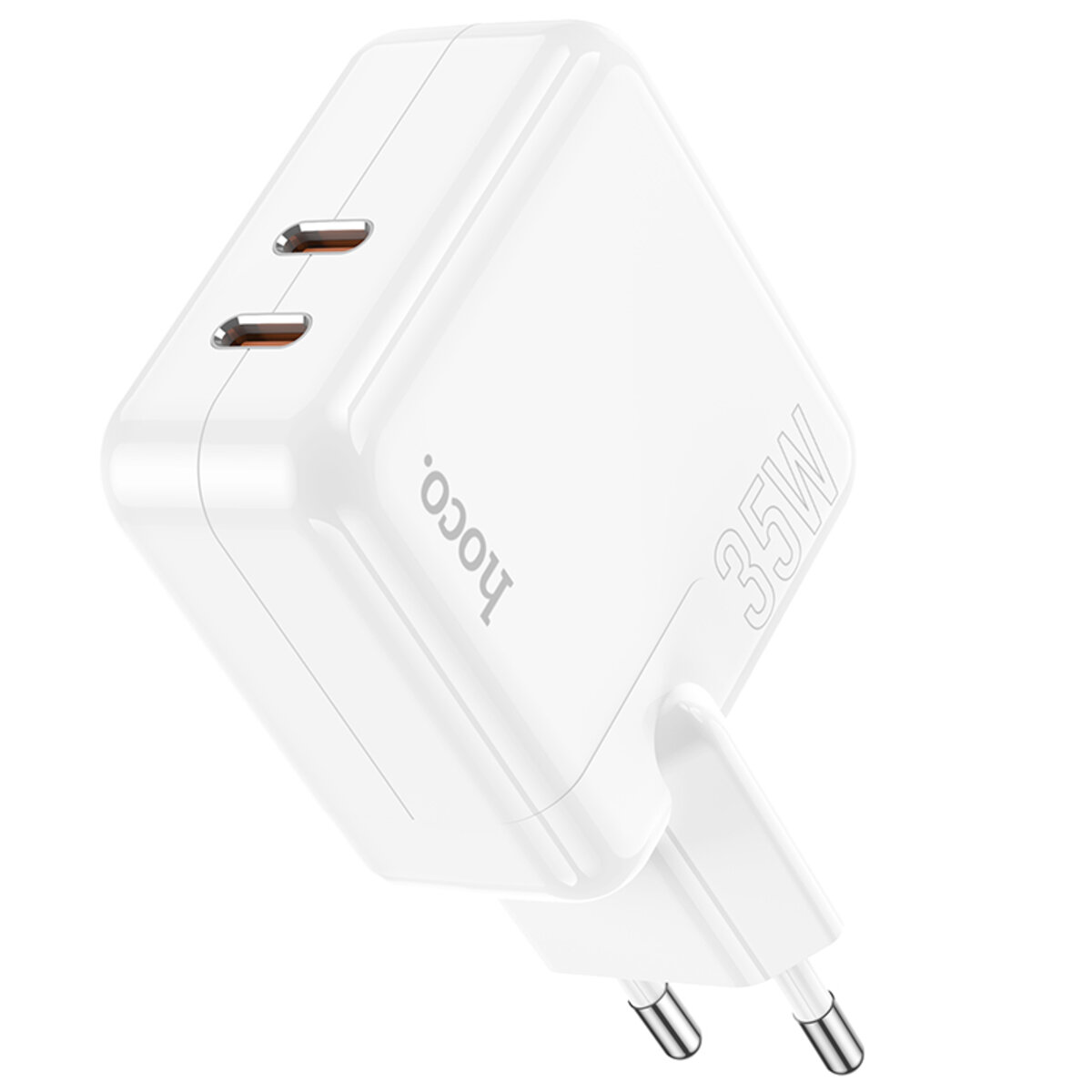 Мережевий зарядний пристрій HOCO C110A Lucky dual-port PD35W(2C) charger White