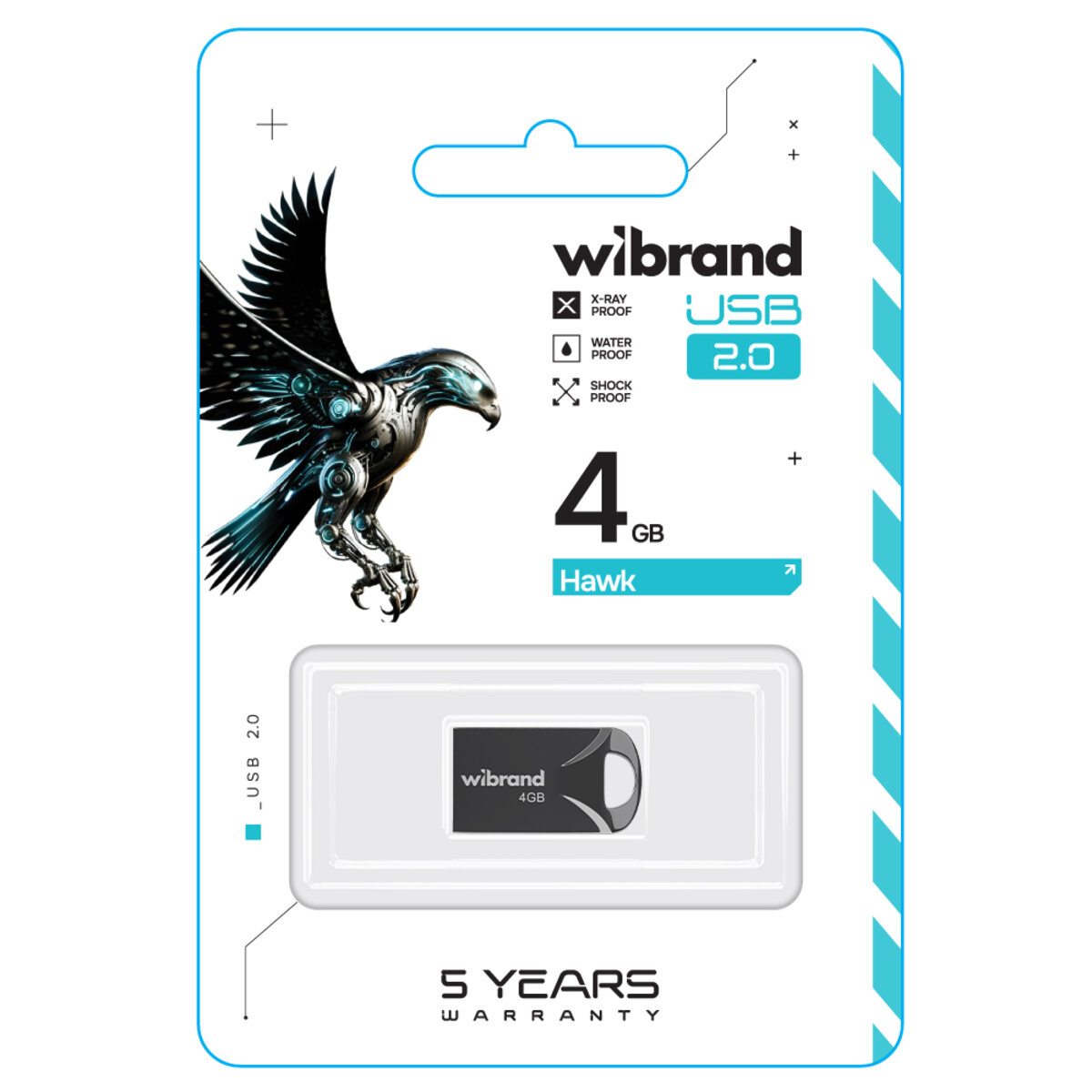 Флеш-накопичувач Wibrand USB 2.0 Hawk 4Gb Black
