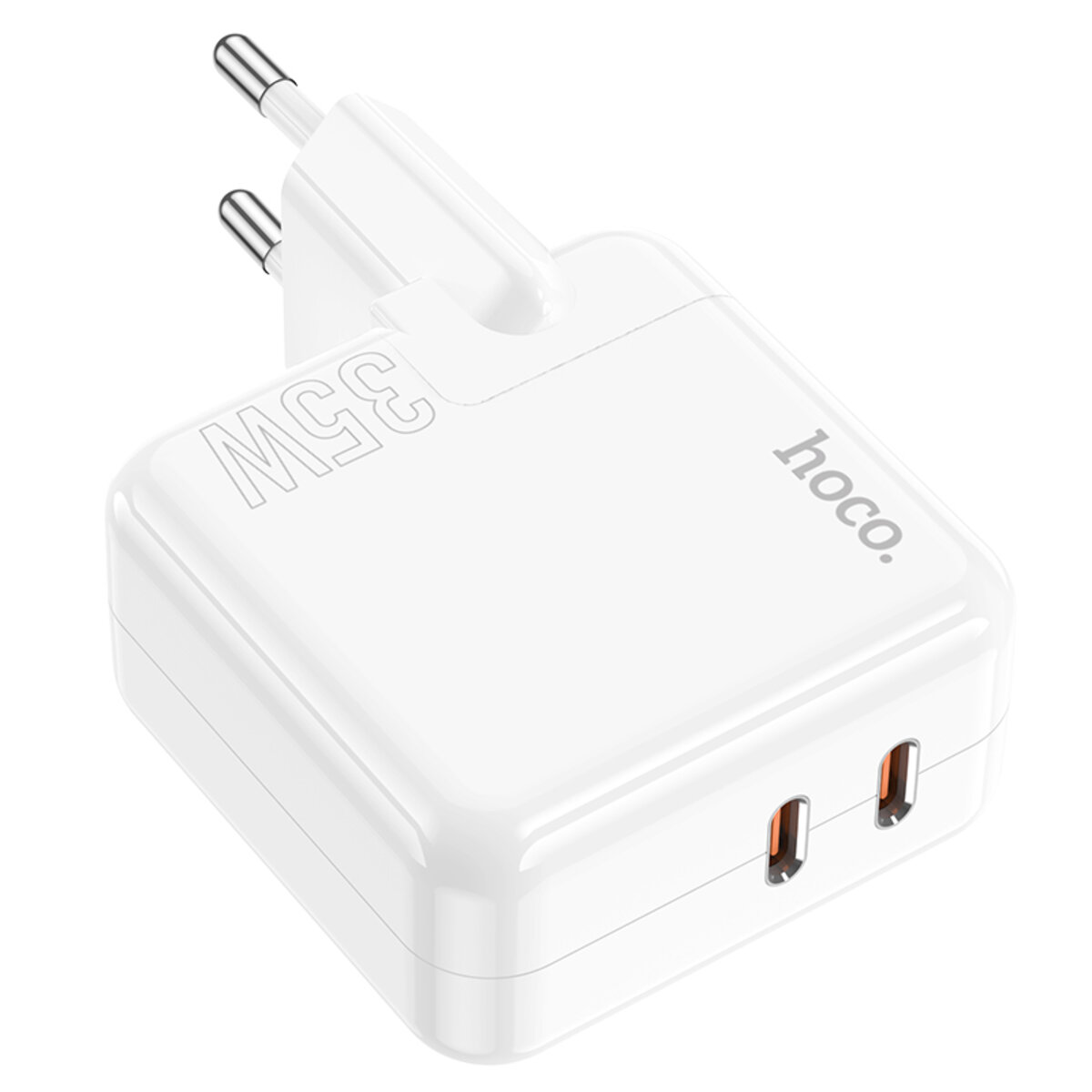 Мережевий зарядний пристрій HOCO C110A Lucky dual-port PD35W(2C) charger White