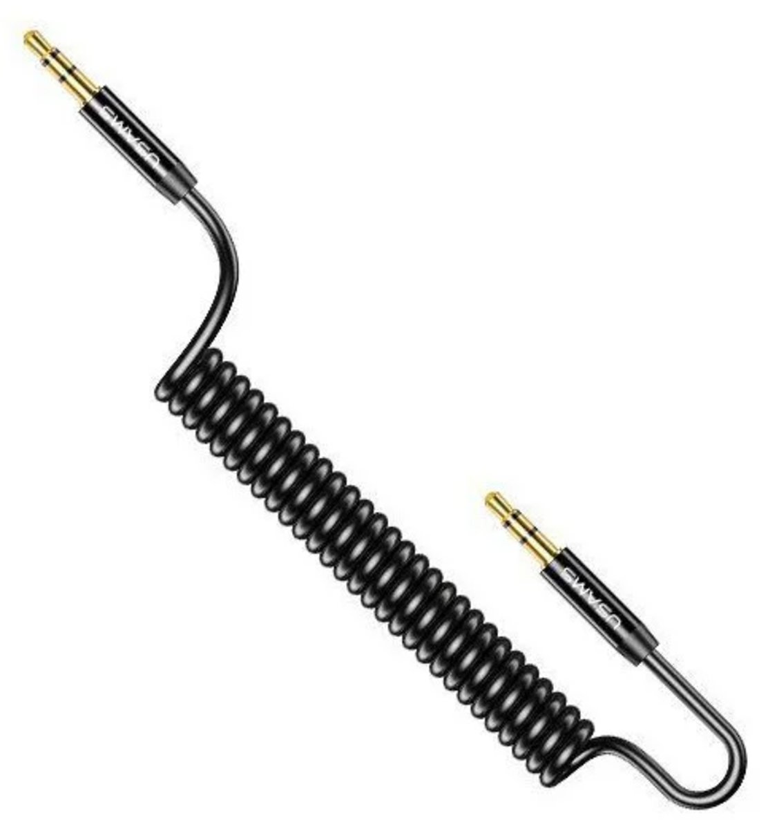 Аудіо-кабель Usams US-SJ256 Spring Audio Cable 1.2m Black