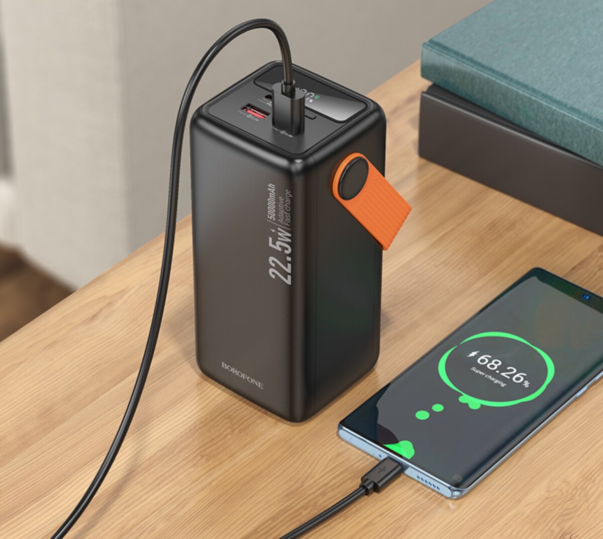 Зовнішній акумулятор BOROFONE BJ66A Magnifico 22.5W+PD20W fully compatible power bank (50000mAh) Black