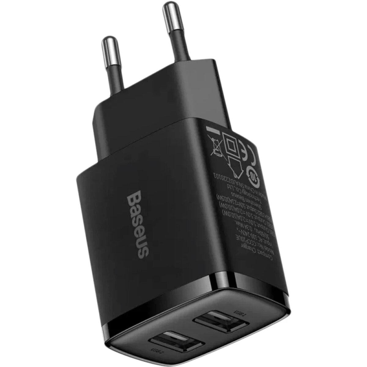 Мережевий зарядний пристрій Baseus Compact Charger 2U 10.5W EU Black