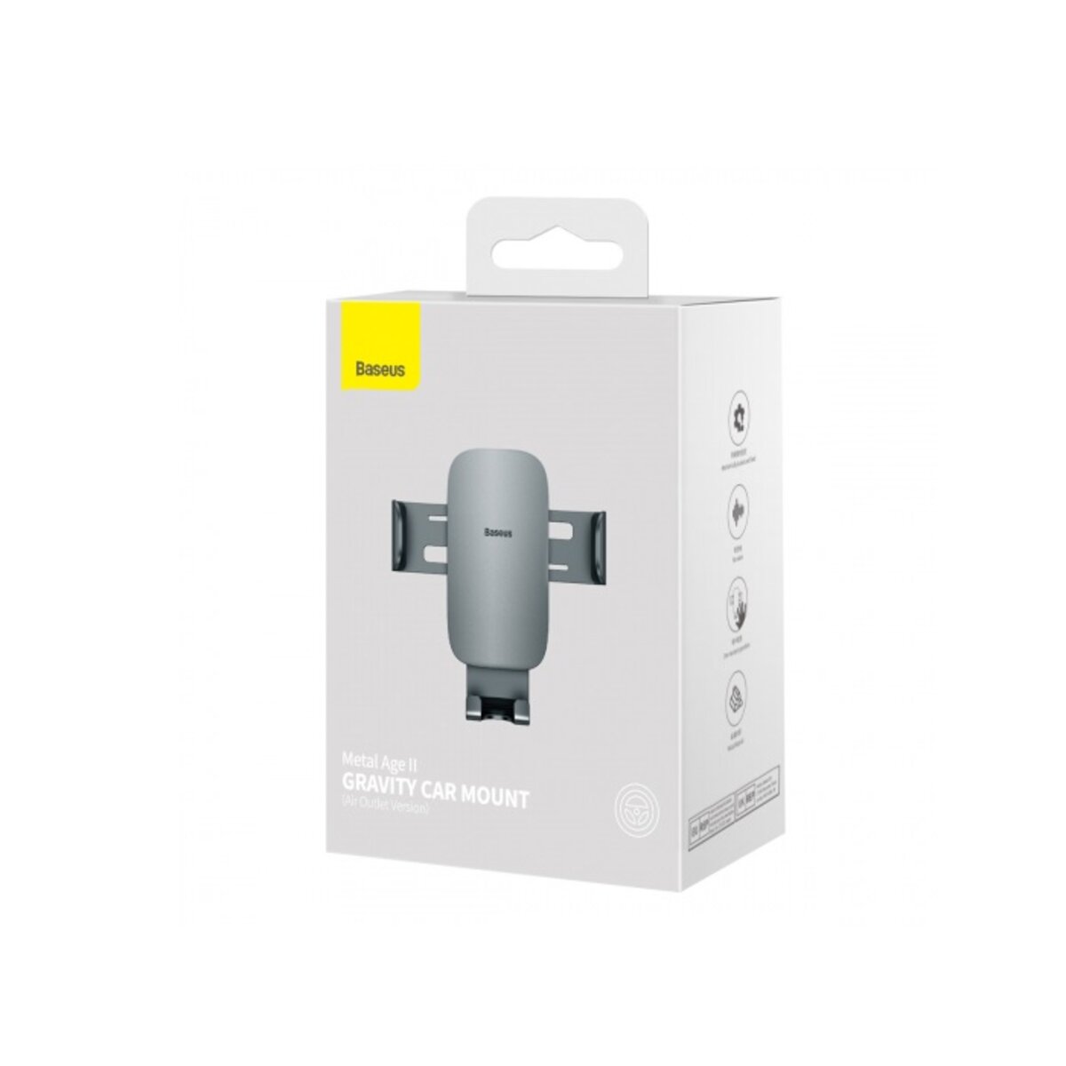 Автотримач для телефона Baseus Metal AgeⅡ Gravity Car Mount(Air Outlet Version)Dark Grey