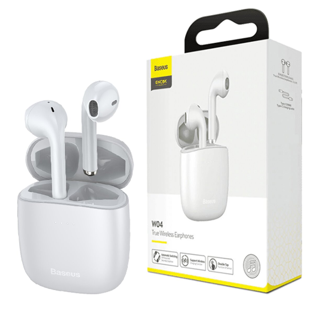 Навушники Baseus Encok True Wireless Earphones W04 White (2022 Edition)