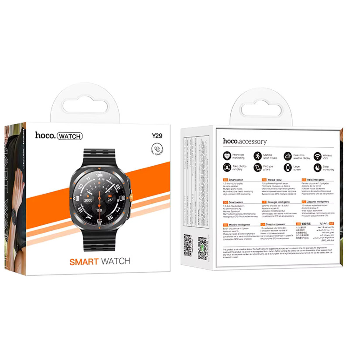 Смарт-годинник HOCO Y29 Smart sports watch (call version) Black