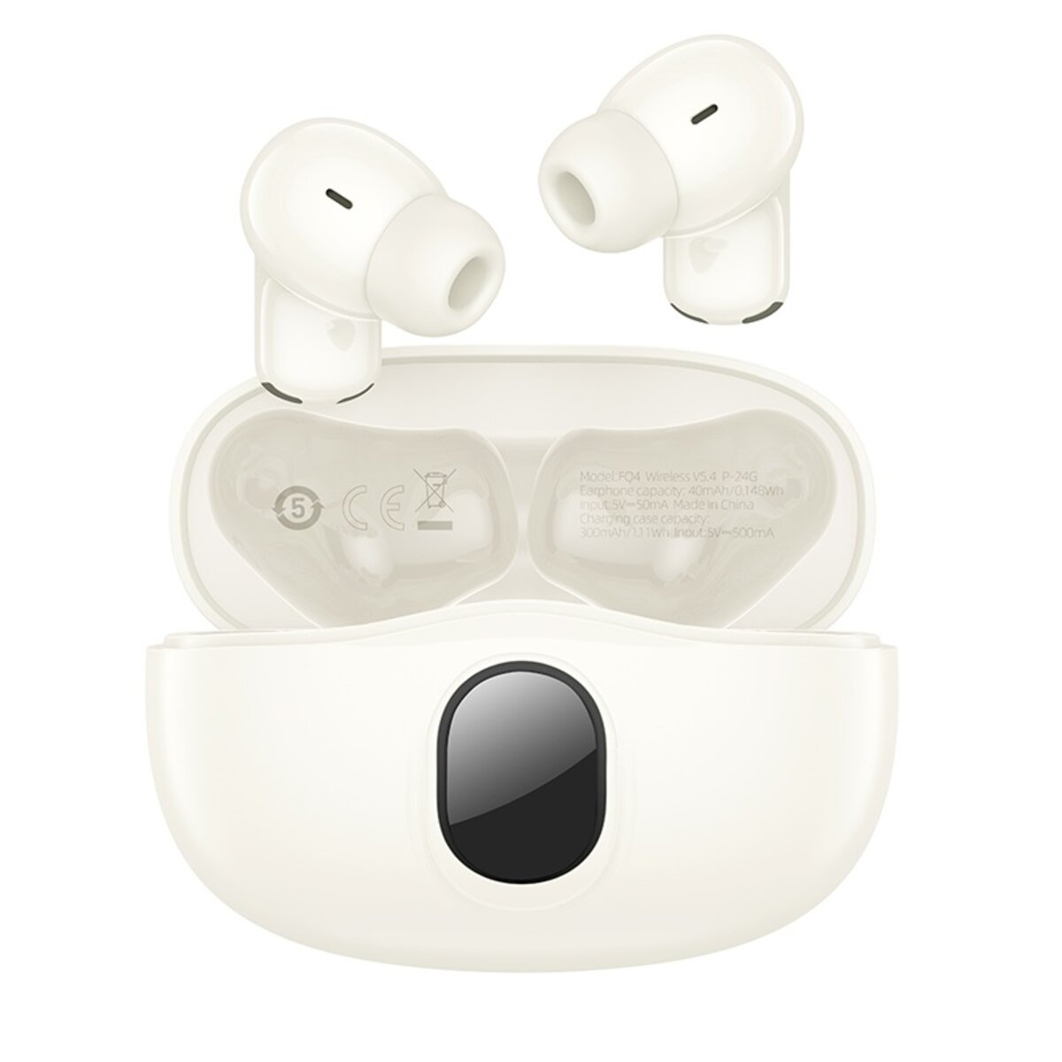Бездротові навушники BOROFONE FQ4 Lighten true wireless ANC+ENC noise reduction BT headset Milky white