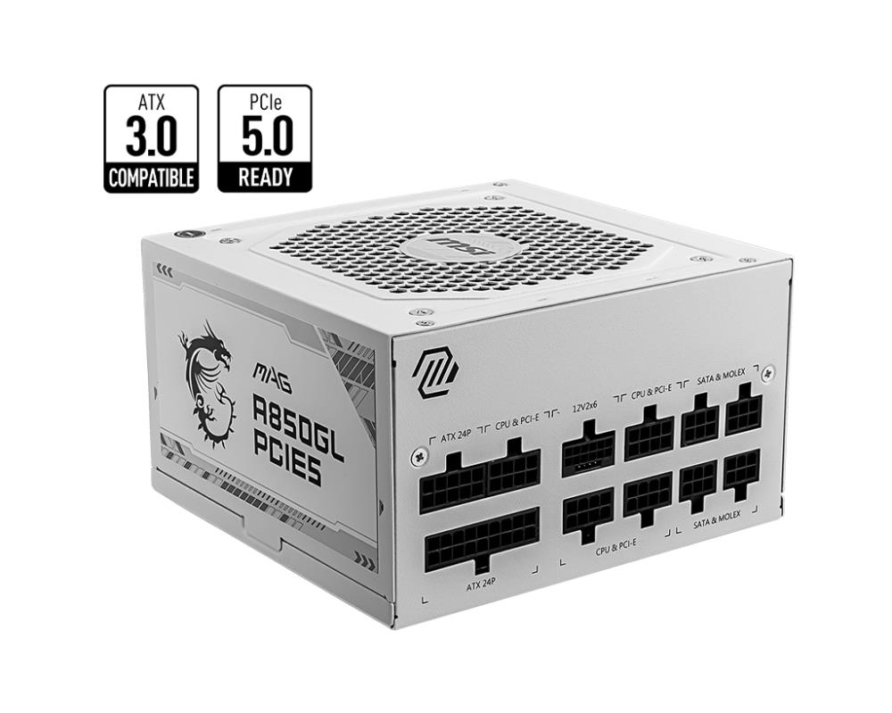 Блок живлення ATX 850W MAG A850GL PCIE5 WHITE MSI