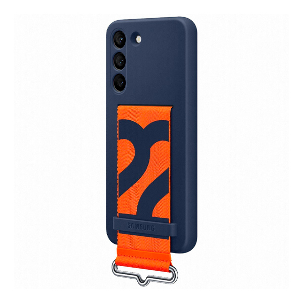 Чехол накладка Samsung S906 Galaxy S22 Plus Silicone Cover with Strap Navy (EF-GS906TNEGRU)