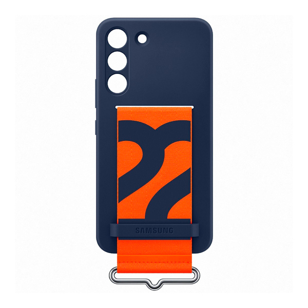 Чехол накладка Samsung S906 Galaxy S22 Plus Silicone Cover with Strap Navy (EF-GS906TNEGRU)