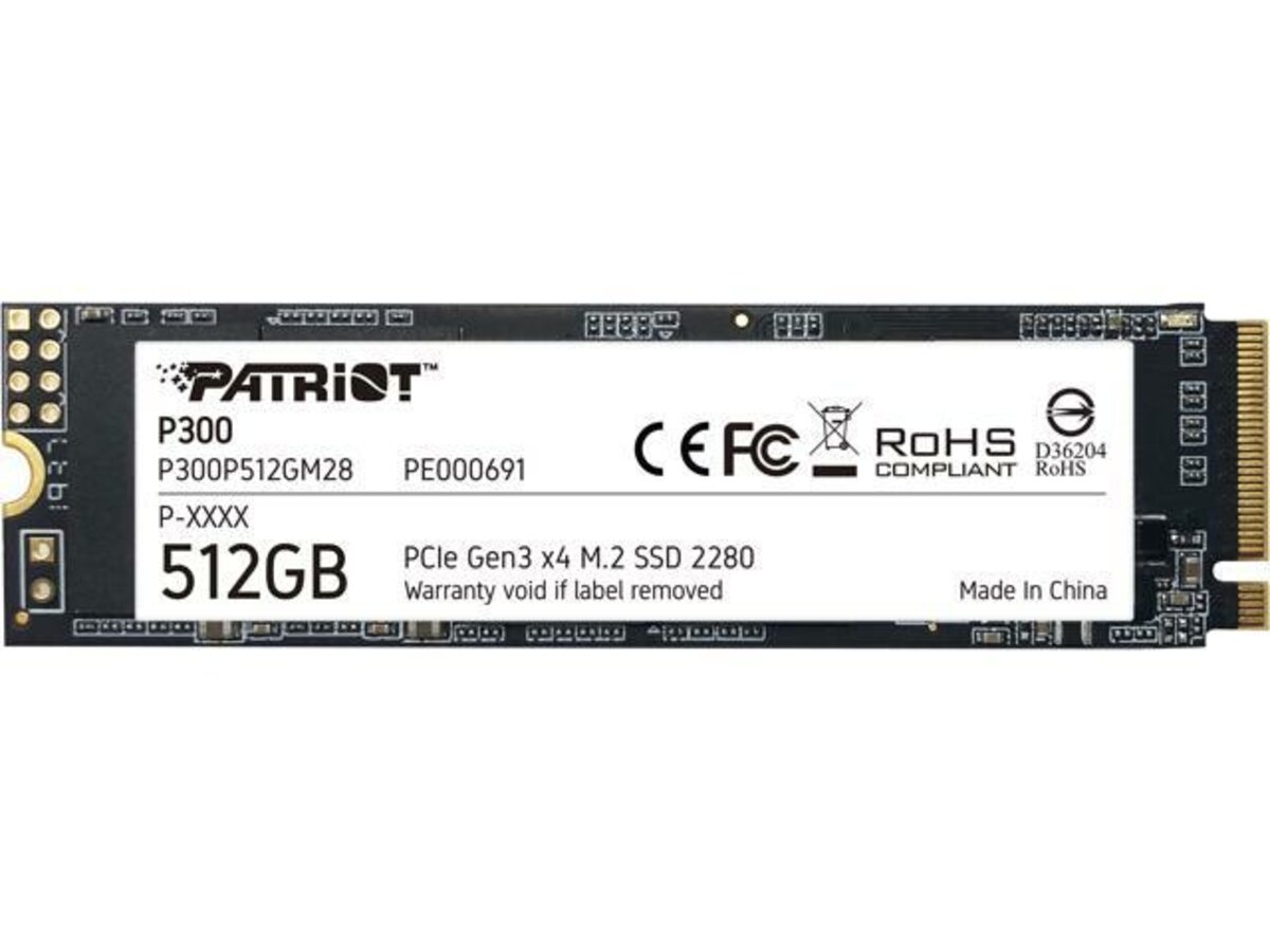 SSD M.2 Patriot P300 512GB NVMe 2280 PCIe 3.0x4 3D NAND TLC