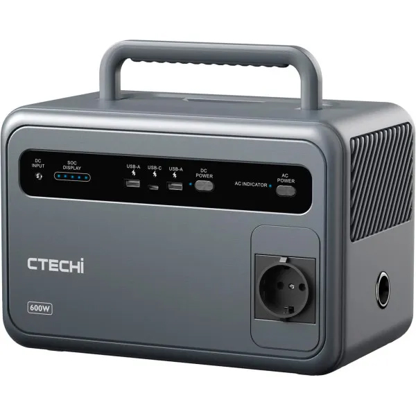 Портативний зарядний пристрій CTECHi GT600 600Вт 384Wh Grey UA