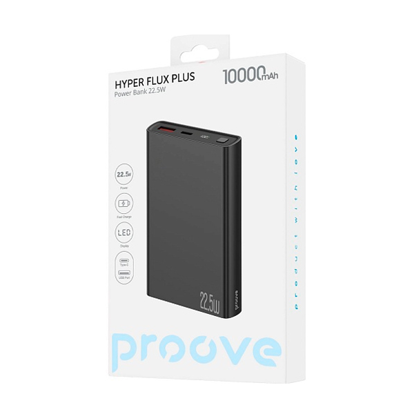 Зовнішній акумулятор Proove Hyper Flux Plus 10000mAh 22.5W Black (PBF122120001)