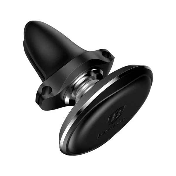 Автотримач для телефона магнітний Baseus Magnetic Air Vent Car Mount With Cable Clip Black (SUGX020001)